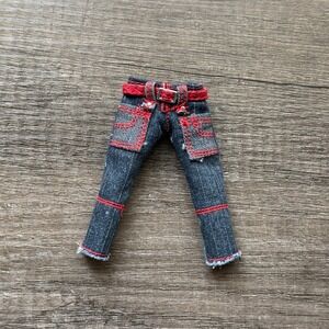 Bratz Dolls 2005 Rock Angelz Cloe Replacement Denim Red Stitched Capri MGA